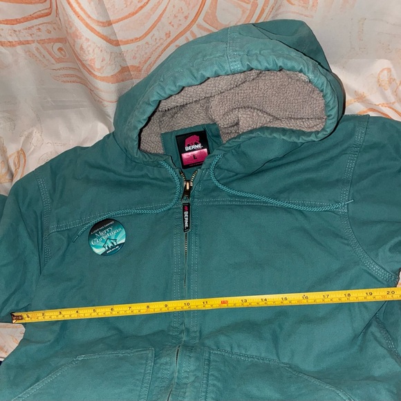Berne Ladies Teal Hooded Warm Coat - Picture 5 of 6